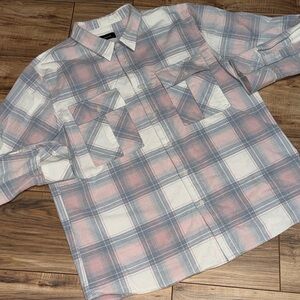 Men’s Zanerobe Pastel Plaid corduroy button down Shirt. Size XL.